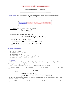 Bài giảng Phương pháp bảo toàn electron (tiết 1)