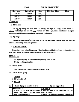 Bài giảng Tiết 1: Ôn tâp đâu năm hóa (tiết 34)