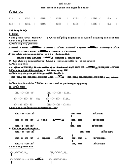 Bài giảng Tiết 16, 17: Tính chất hóa học của các hợp chất hữu cơ