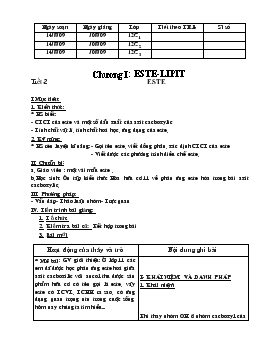 Bài giảng Tiết 2: Este (tiếp theo)