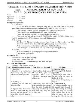 Bài giảng Tiết 41, 42 - Bài 25: Kim loại kiềm và hợp chất quan trọng của kim loại kiềm (tiếp theo)