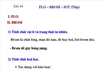 Bài giảng Tiết 44: Flo – brom – iot (tiếp)
