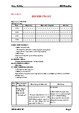 Bài giảng Tiết 54 - Bài 33: Hợp kim của sắt (tiếp theo)