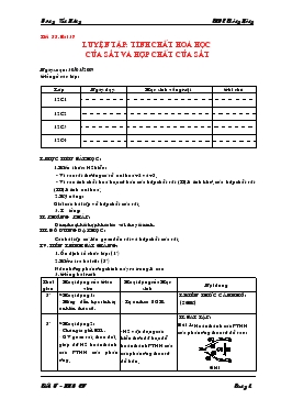 Bài giảng Tiết 55 - Bài 37: Luyện tập: Tính chất hóa học của sắt và hợp chất của sắt (tiết 2)