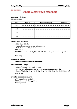 Bài giảng Tiết 56 - Bài 34: Crom và hợp chất của crom (tiết 1)