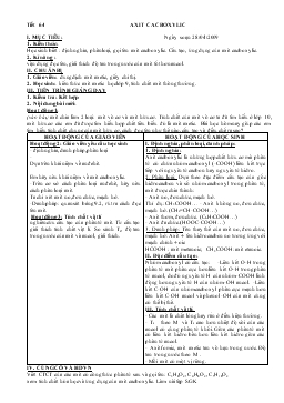 Bài giảng Tiết 64: Axit cacboxylic (tiếp theo)