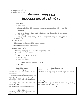 Bài giảng Tiết 64: Bài 42 : Luyện tập nhận biết một số chất vô cơ (tiếp theo)