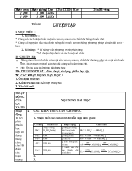 Bài giảng Tiết 64: Luyện tập (tiếp)