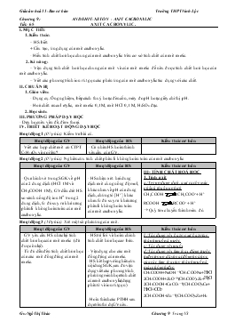 Bài giảng Tiết: 65: Axit cacboxylic
