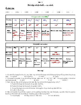 Bài giảng Tiết 9: Bài tập nhận biết – so sánh