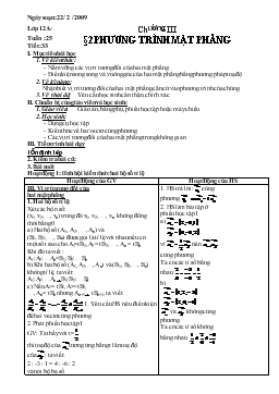 Bài giảng Tuần :25 - Bài 2: Phương trình mặt phẳng