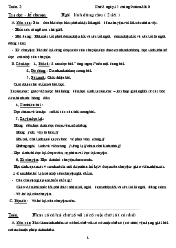 Bài giảng Tuần 5: Tập đọc - Kể chuyện: Người lính dũng cảm ( 2 tiết )