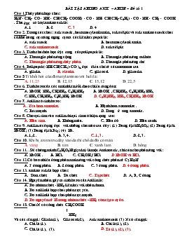 Bài tập amino axit – amin – đề số 1