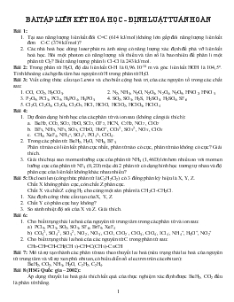 Bài tập liên kết hoá học - Định luật tuần hoàn
