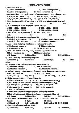 Bài tập trắc nghiệm Amino axit và protit