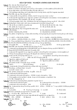 Bài tập trắc nghiệm aminoaxit-Protit