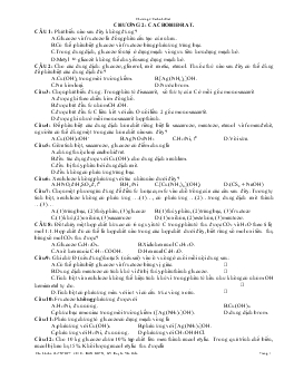 Bài tập trắc nghiệm Chương 2: Cacbohiđrat (tiếp)