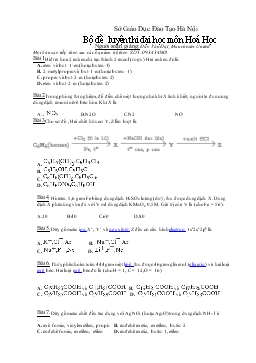 Bộ đề luyện thi đại học môn Hoá Học