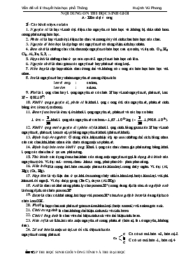 Chuyên đề Vấn đề về lí thuyết hóa học phổ Thông