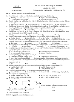 Đề 013 thi thử vào đại học và cao đẳng môn thi: hóa học