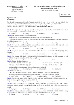 Đề 02 thi tuyển sinh cao đẳng năm 2008 môn thi: hoá học, khối a