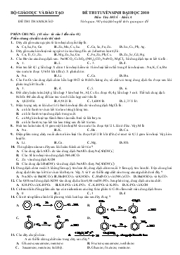Đề 020 thi tuyển sinh đại học 2010 môn thi: hoá – khối a