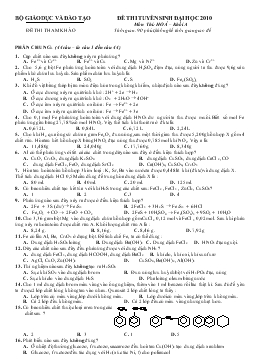 Đề 024 thi tuyển sinh đại học 2010 môn thi: hoá – khối a