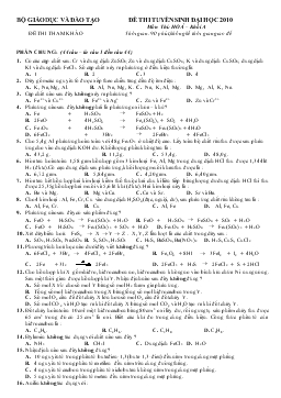 Đề 035 thi tuyển sinh đại học 2010 môn thi: hoá – khối a