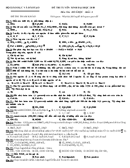 Đề 037 thi tuyển sinh đại học 2010 môn thi: hoá học – khối a