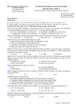 Đề 04 thi tuyển sinh cao đẳng năm 2009 môn: hoá học; khối: a