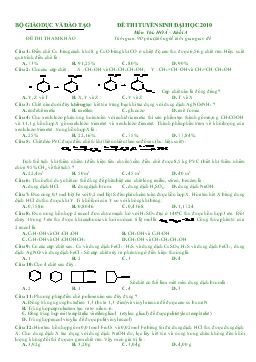 Đề 04 thi tuyển sinh đại học 2010 môn thi: hoá – khối a thời gian: 90 phút, không kể thời gian giao đề