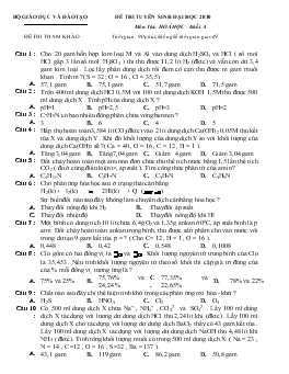 Đề 041 thi tuyển sinh đại học 2010 môn thi: hoá học – khối a