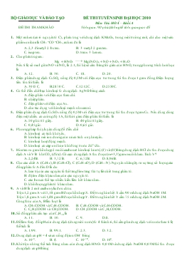 Đề 06 thi tuyển sinh đại học 2010 môn thi: hoá – khối a thời gian: 90 phút, không kể thời gian giao đề