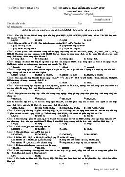 Đề 1 thi học kì 2 năm học 209-2010 môn hoá hoc lớp 12 thời gian làm bài: 45 phút