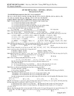 Đề 1 thi thử đại học – môn hóa - Đề số 2. thời gian làm bài 90 phút