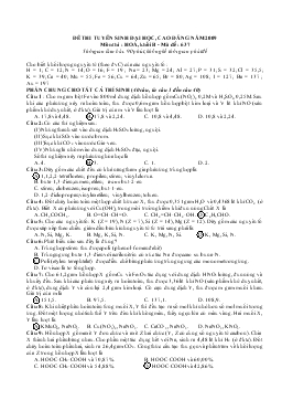 Đề 1 thi tuyển sinh đại học, cao đẳng năm 2009 môn thi : hoá, khối b
