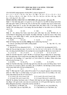 Đề 1 thi tuyển sinh đại học, cao đẳng năm 2009 môn thi : hoá, khối a