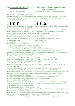 Đề 13 thi tuyển sinh đại học 2010 môn thi: hoá – khối a thời gian: 90 phút, không kể thời gian giao đề
