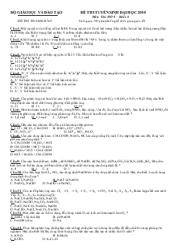 Đề 14 thi tuyển sinh đại học 2010 môn thi: hoá – khối a