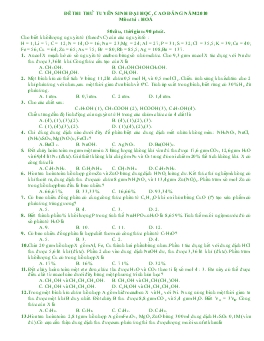 Đề 17 thi thử tuyển sinh đại học, cao đẳng năm 2010 môn thi : hoá 50 câu, thời gian: 90 phút