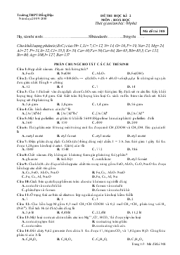Đề 2 thi học kì 2 môn : hoá học thời gian làm bài: 60 phút