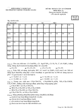 Đề 2 thi tháng lần 2 -Năm 2010 môn hóa 12 thời gian làm bài: 60 phút
