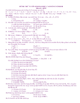 Đề  2 thi thử tuyển sinh đại học, cao đẳng năm 2010 môn thi : hoá