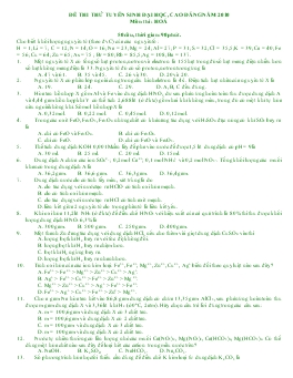 Đề 20 thi thử tuyển sinh đại học, cao đẳng năm 2010 môn thi : hoá 50 câu, thời gian: 90 phút