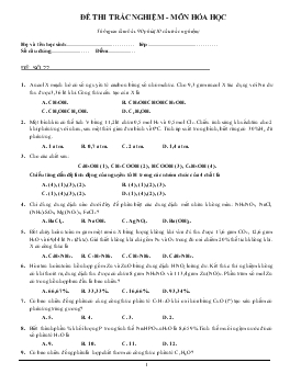 Đề 22 thi trắc nghiệm - Môn hóa học thời gian làm bài: 90 phút (50 câu trắc nghiệm)