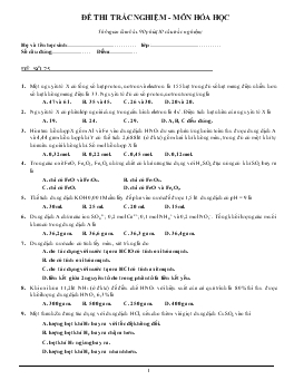 Đề 25 thi trắc nghiệm - Môn hóa học thời gian làm bài: 90 phút (50 câu trắc nghiệm)