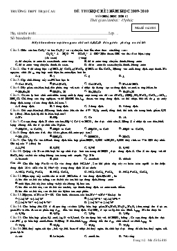 Đề 3 thi học kì 2 năm học 2009-2010 môn hoá hoc lớp 12 thời gian làm bài: 45 phút