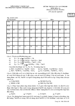 Đề 3 thi tháng lần 2 -Năm 2010 môn hóa 12 thời gian làm bài: 60 phút