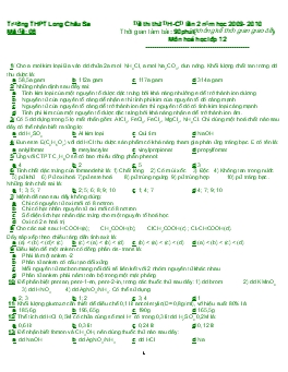 Đề 3 thi thử đại học cao đẳng lần 2 năm học 2009- 2010 thời gian làm bài: 90phút (không kể thời gian giao đề) môn hoá học lớp 12