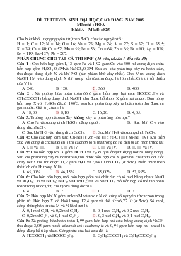 Đề 3 thi tuyển sinh đại học, cao đẳng năm 2009 môn thi : hoá